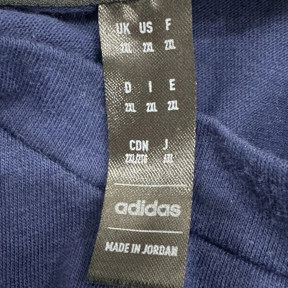 Adidas Men's Breathable Crew Neck Short Sleeve Feel Ready Training Tee Blue 2XL